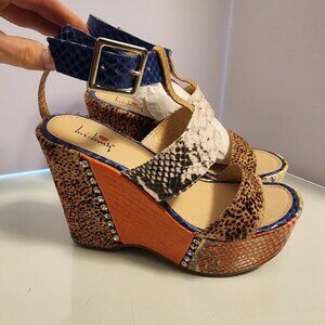 Lui Chung Animal Print Platform Sandals